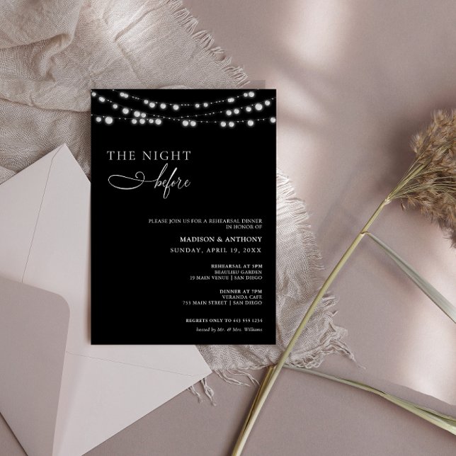Rustic Black Rehearsal Dinner  Invitation (Creator Uploaded)