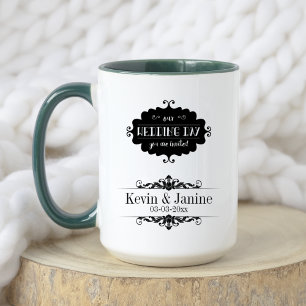 Rustic Black Save-The-Date Wedding Day Bride Groom Mug