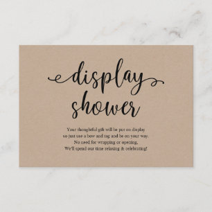 Rustic black script, Display Shower Enclosure Card