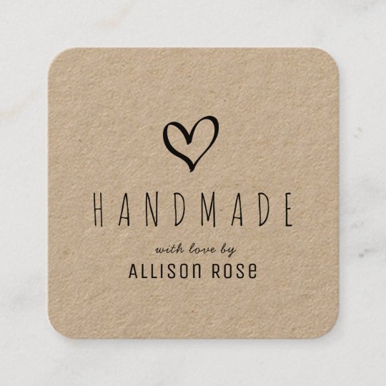 rustic black script homemade business card | Zazzle.com