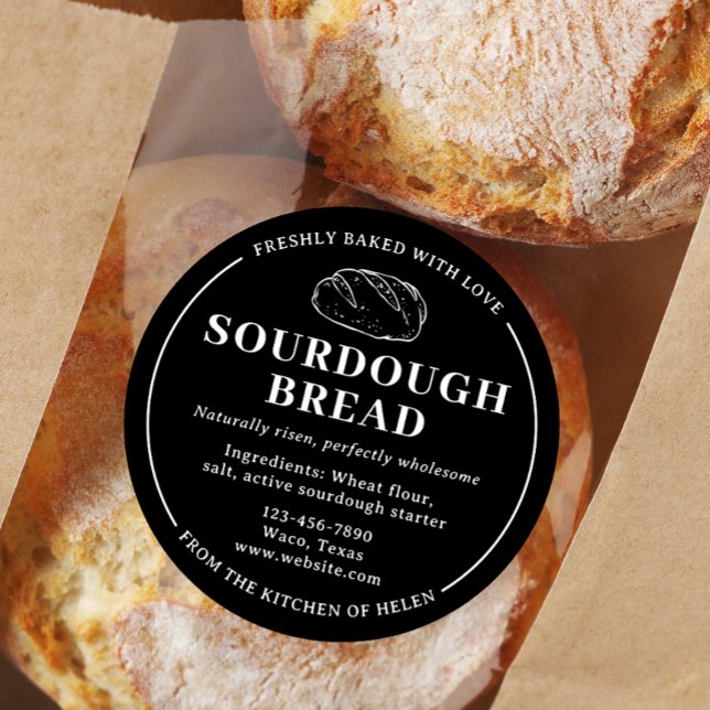 Rustic Black Sourdough Bakery Bread Sticker (Creator Uploaded)