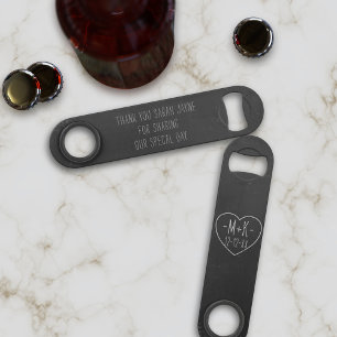 Rustic Black Thank You Wedding Bar Key