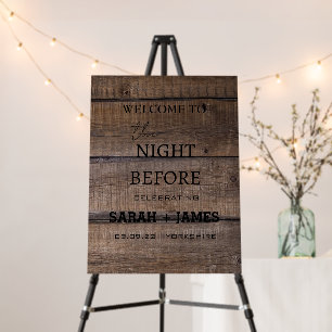 Rustic Black The Night Before Rehearsal Dinner Foam Board
