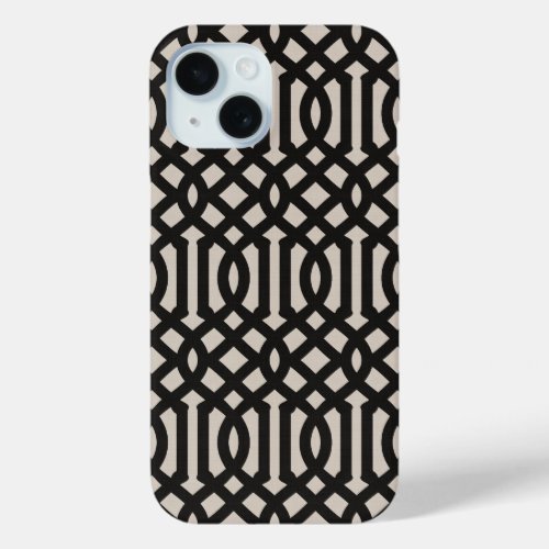 Rustic Black Trellis iPhone 15 Case