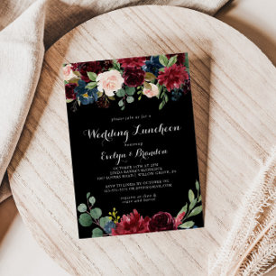 Rustic Black Wedding Luncheon Bridal Shower Invitation