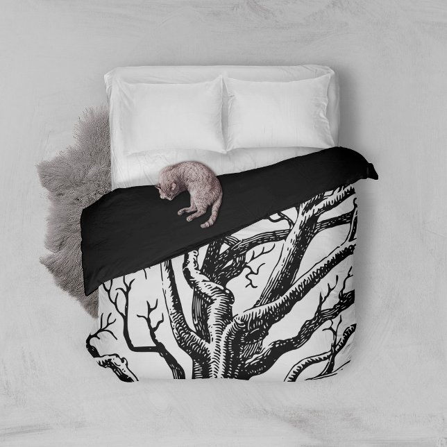 Rustic Black & White Abstract Tree Branches Duvet Cover (Creator Uploaded)