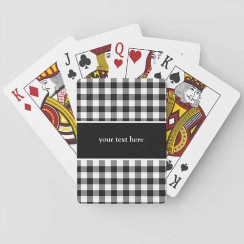 Rustic Black White Buffalo Checks Plaid Poker Cards