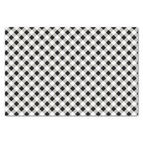 Rustic Black White Checkered Plaid Tissue Paper