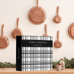 Rustic Black & White Plaid Family Recipes 3 Ring Binder<br><div class="desc">This simple yet elegant design adds style and grace to your kitchen, with its black, white, and gray plaid pattern. Gather your favorite family recipes and add your family memories to make this a cherished keepsake. Add a name to personalize it. Makes a great bridal shower, Christmas or Mother's Day...</div>