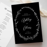 Rustic Black & White Wildflower Wreath Wedding Program<br><div class="desc">This lovely wedding ceremony program features a chic black and white color palette with hand-drawn wildflowers and elegant typography. Together these elements create an rustic yet elegant wedding program that would be perfect for a romantic wedding any time of the year. This design coordinates with our Rustic Wildflowers wedding suite....</div>