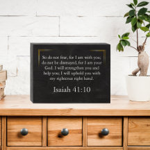 Rustic Black Wood Bible Verse Isaiah 41:10