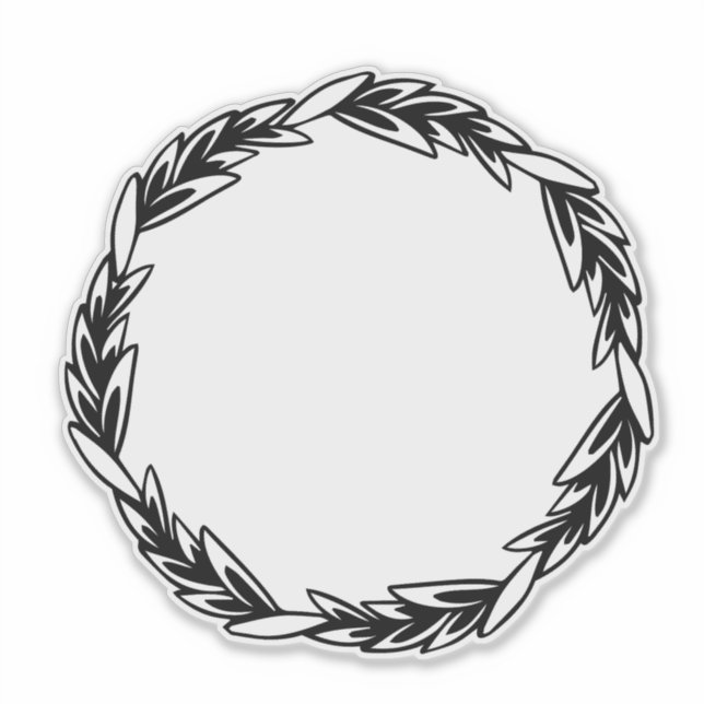 Rustic Black Wreath Sticker (Front)