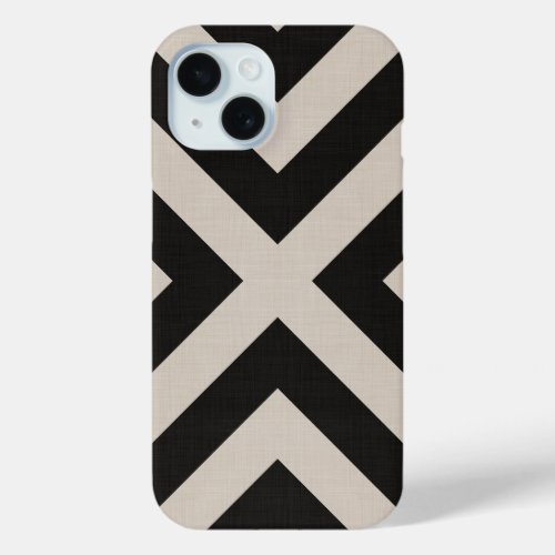 Rustic Black X Chevron iPhone 15 Case