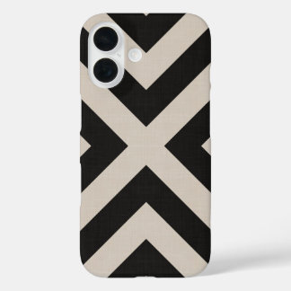 Rustic Black X Chevron iPhone 16 Case
