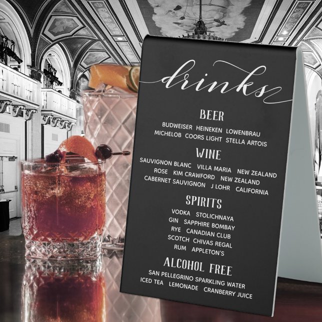 Rustic Blacksmith Calligraphy Wedding Bar  Table Tent (Creator Uploaded)