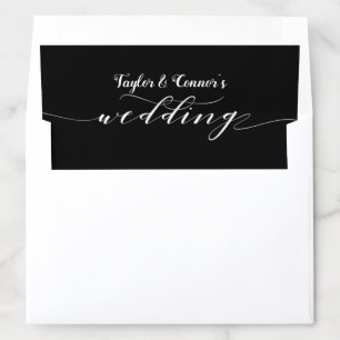Rustic Blacksmith Calligraphy Wedding Envelope Liner