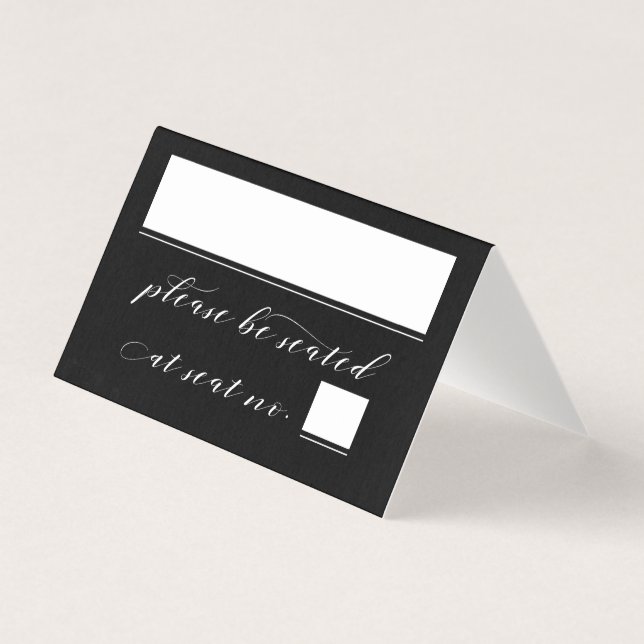 Rustic Blacksmith Calligraphy Wedding Seating Card (Front)