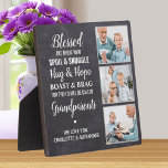 Rustic Blessed Grandparents Personalized 3 Photo Plaque<br><div class="desc">Celebrate your grandparents with a custom photo collage plaque. This unique quote grandparents plaque is the perfect gift whether its a birthday, Grandparents day or Christmas. We hope your special keepsake photo grandparents gift will become a treasured keepsake for years to come. . Quote " Blessed are those who Spoil...</div>