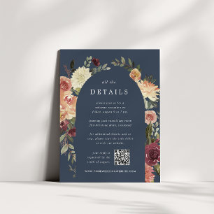 Rustic Bloom All-in-One Wedding Details Enclosure Card