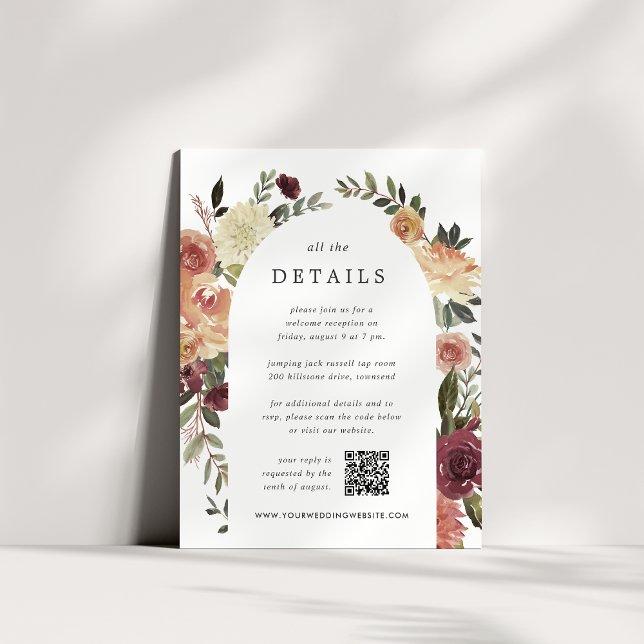 Rustic Bloom All-in-One Wedding Details Enclosure Card (Creator Uploaded)