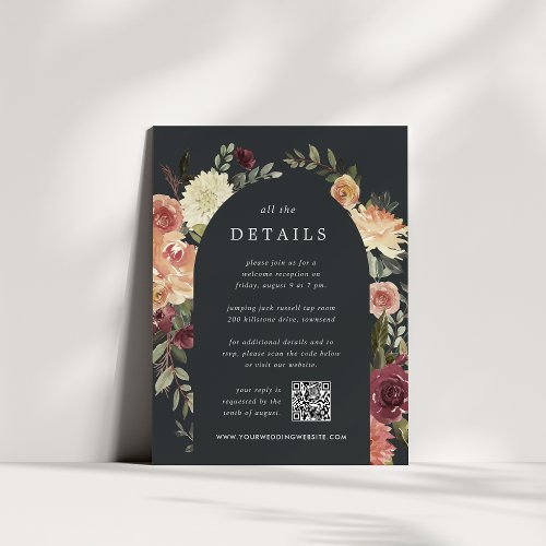 Rustic Bloom All_in_One Wedding Details Enclosure Card