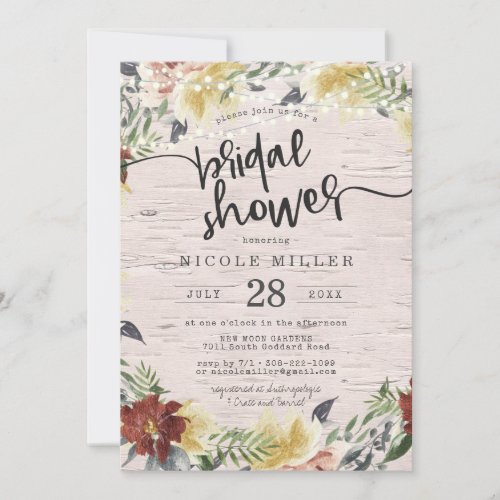 Rustic Bloom Autumn Floral Bridal Shower