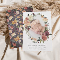 Rustic Bloom Birth Announcement