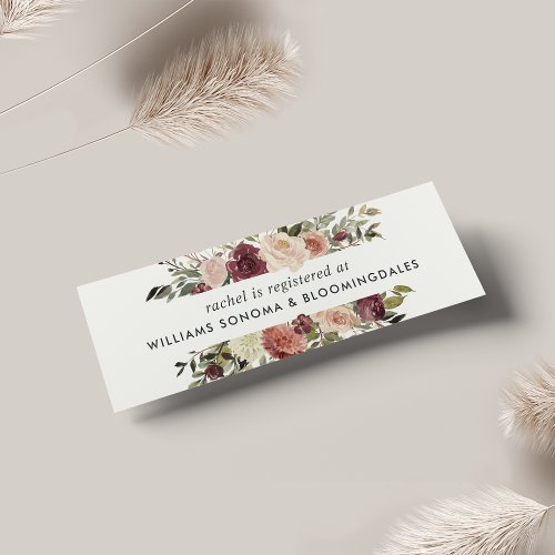 Rustic Bloom Bridal Registry Insert Cards  Mini