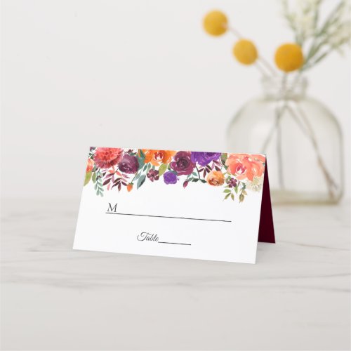 Rustic Bloom Burgundy Red Floral Wedding Table Place Card - Create your own Place Card with this "Rustic Bloom Burgundy Red Floral Wedding Table Place Card" template to match your wedding colors and style. This high-quality design is easy to customize to be uniquely yours!  
(1) For further customization, please click the "customize further" link and use our design tool to modify this template. 
(2) If you need help or matching items, please contact me.
