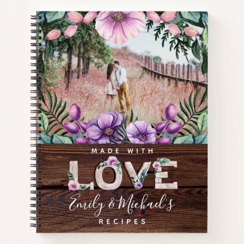 Rustic Bloom Custom Recipe Journal Wedding Gift