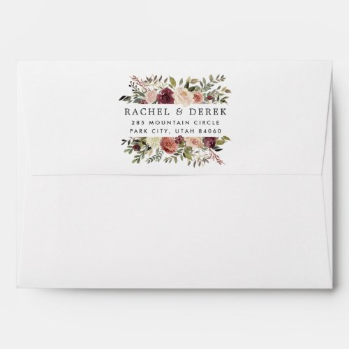 Rustic Bloom Embellished Return Address Envelope