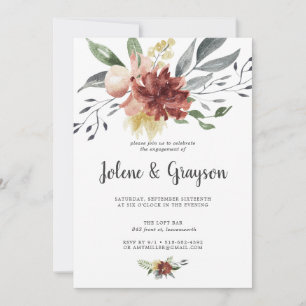 Rustic Bloom Engagement Party Invitation