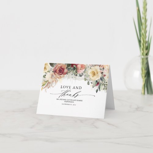 Rustic Bloom Floral Fall Wedding Thank You