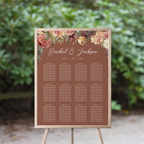 Rustic Bloom Floral Wedding Seating Chart
