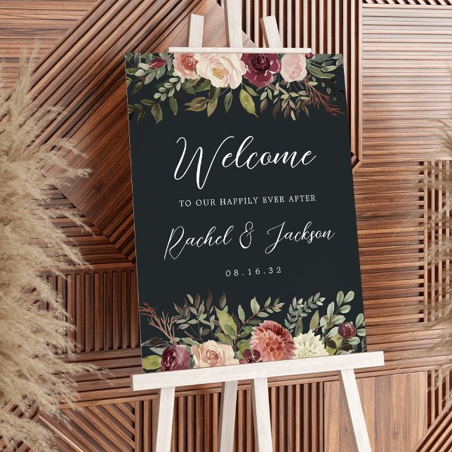 Rustic Bloom | Floral Wedding Welcome Sign (Creator Uploaded)
