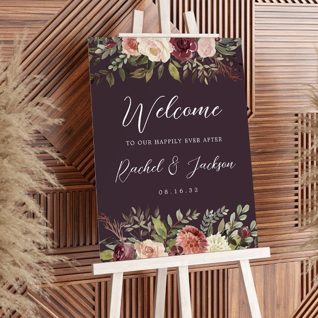 Rustic Bloom | Floral Wedding Welcome Sign (Creator Uploaded)