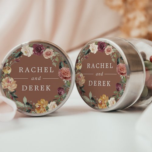 Rustic Bloom  Floral Wreath Wedding Classic Round Sticker