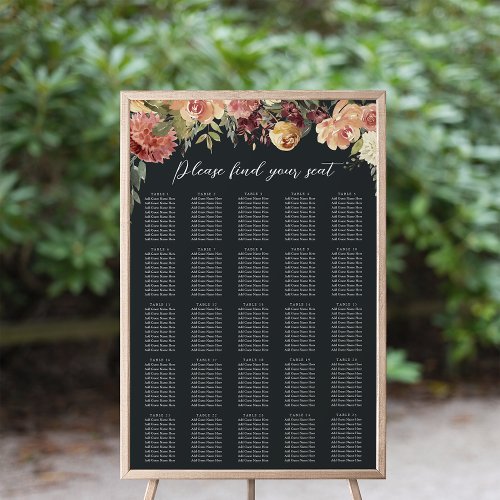 Rustic Bloom Floral XL Wedding Seating Chart