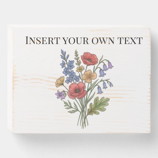 Rustic Bloom & Gratitude Wildflower Wood Sign (Front Horizontal)