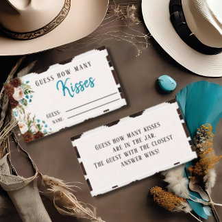Rustic Bloom "Guess How Many Kisses" Bridal Game  Enclosure Card