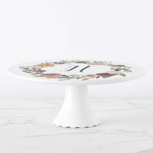 Rustic Bloom Monogram Cake Stand (3/4)