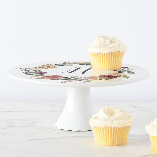 Rustic Bloom Monogram Cake Stand (In Situ)