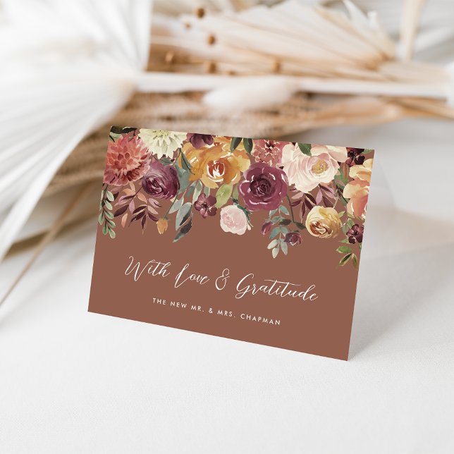 Rustic Bloom Personalized Wedding Thank You Card (Creator Uploaded)