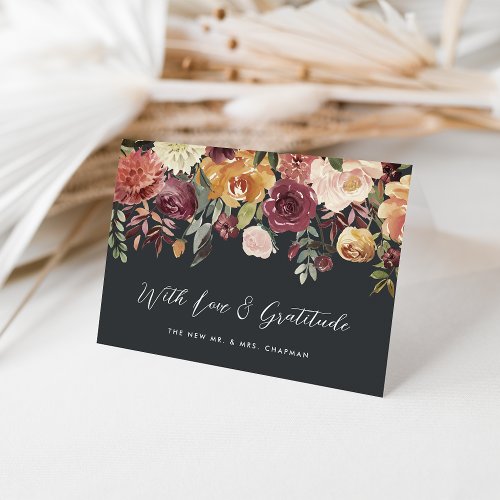 Rustic Bloom Personalized Wedding Thank You Card