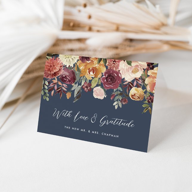 Rustic Bloom Personalized Wedding Thank You Card (Creator Uploaded)