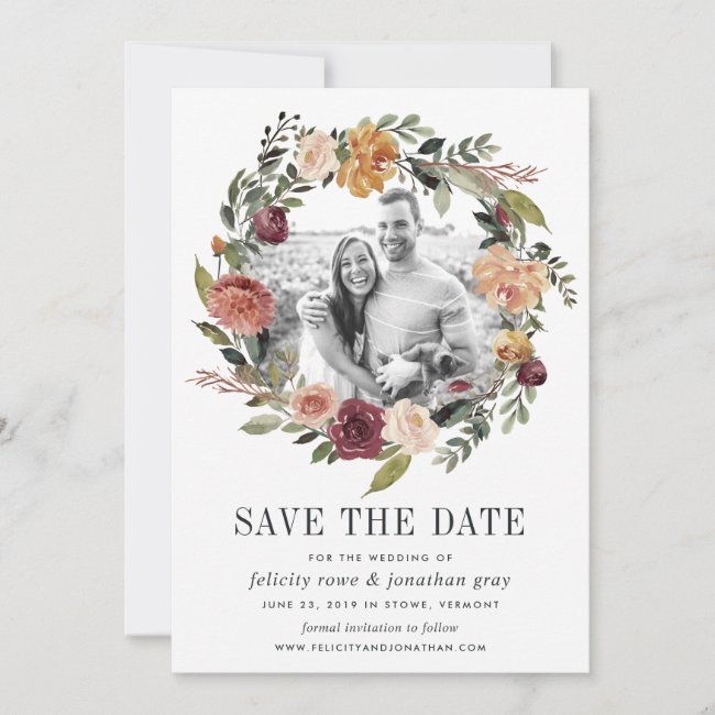 Rustic Bloom | Photo Save the Date Card