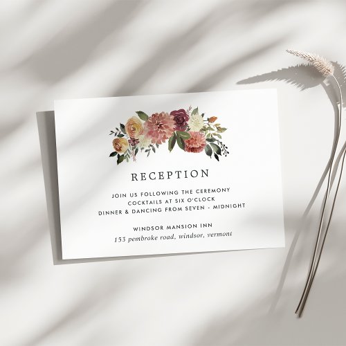 Rustic Bloom Reception Enclosure Card