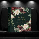 Rustic Bloom | Terracotta and Marsala Photo Album 3 Ring Binder<br><div class="desc">Elegant Florals: Sophisticated hand-painted burgundy marsala red and blush pink watercolor floral garland wreath corner frame with navy blue accent flowers embellished by botanical laurel and dark red. From the "Boho Bloom" collection, this gorgeous layout features a rich Bohemian wildflower bouquet with radiant flower blooms and eucalyptus greenery foliage. For...</div>