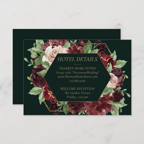 Rustic Bloom  Terracotta and Marsala Reception Enclosure Card