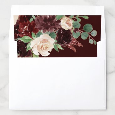 Rustic Bloom | Terracotta and Marsala Red Floral Envelope Liner
